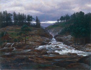 Le cascate inferiori del Labrofoss da Johan Christian Dahl